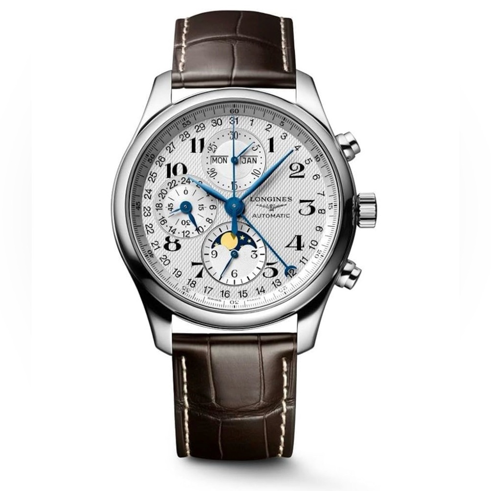 Longines | Silver Dial with Brown Leather Strap Watch